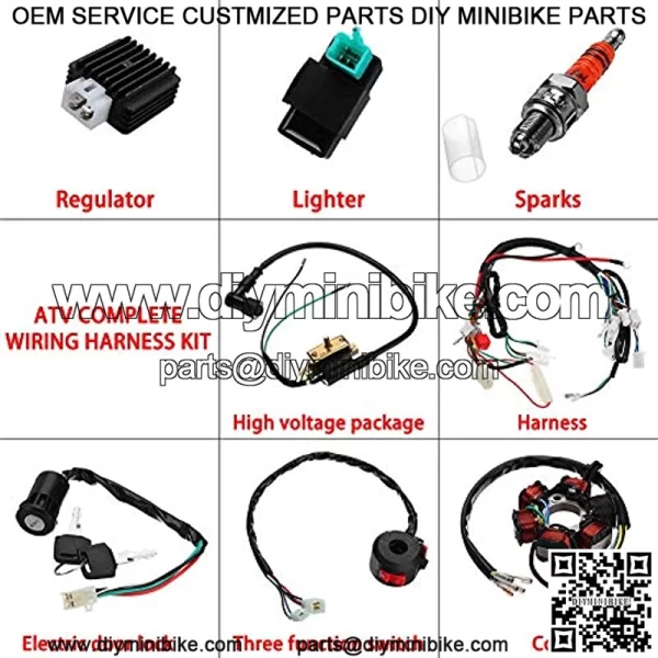 Quad Wire Harness, CDI Wire Harness Assembly Wiring Set For 50cc 70cc 90cc 110cc 125cc Chinese ATV Electric Stator CDI Coil ATV Quad Bike Buggy Go Kart - Image 2