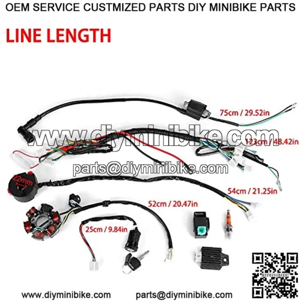 Quad Wire Harness, CDI Wire Harness Assembly Wiring Set For 50cc 70cc 90cc 110cc 125cc Chinese ATV Electric Stator CDI Coil ATV Quad Bike Buggy Go Kart - Image 3