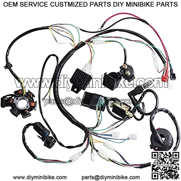 Complete Electrics Stator Coil CDI Quad Wiring Harness Solenoid Relay Spark Plug for 4 Wheelers Stroke ATV 50cc 70cc 90cc 110cc 125cc Pit Quad Dirt Buggy Bike Go Kart Parts by AUTOMOTIVE - Image 3