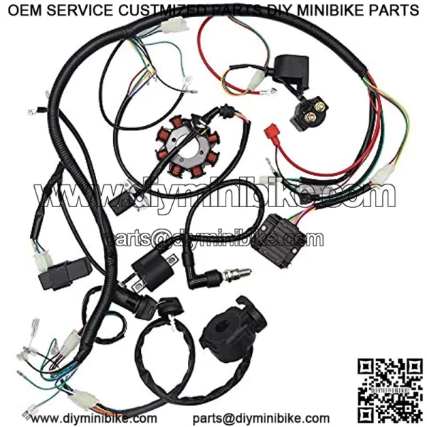 Soosee Complete Wiring Harness kit Wire Loom Electrics Stator Coil CDI for ATV Quad 4 Four Wheelers 150CC 200CC 250CC Go Kart Dirt Pit Bikes - Image 2