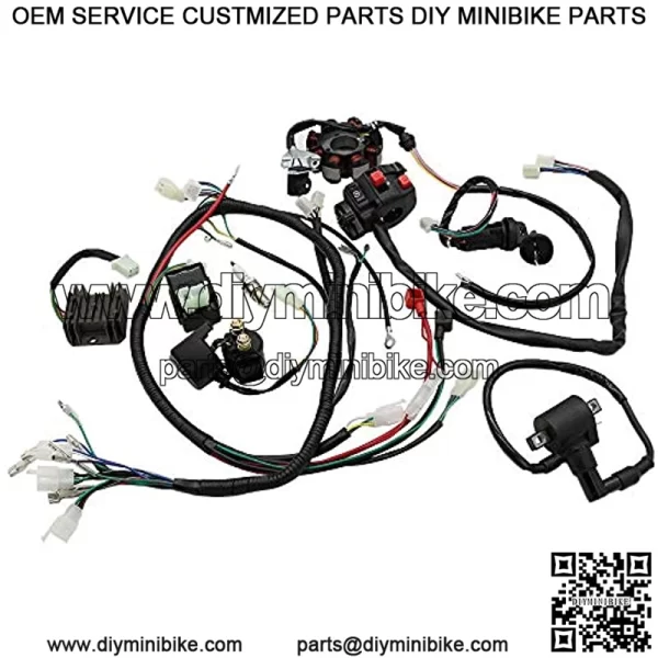 Soosee Complete Wiring Harness kit Wire Loom Electrics Stator Coil CDI for ATV Quad 4 Four Wheelers 150CC 200CC 250CC Go Kart Dirt Pit Bikes - Image 3