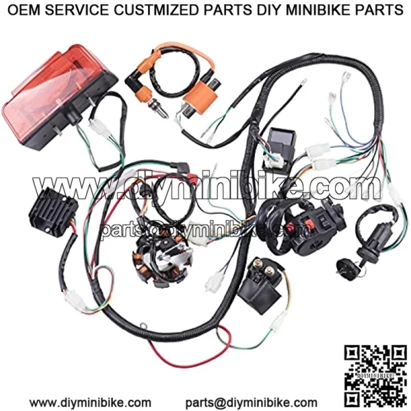 Complete Electrics Wiring Harness Stator Coil CDI Solenoid Relay Spark Plug Tail Light for 4 Wheelers Stroke ATV ??150cc 200cc 250cc 300cc?? Pit Dirt Bike Go Kart Zongshen Lifan by AUTOMOTIVE - Image 2