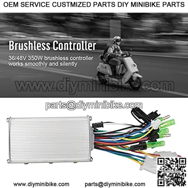 Brushless Motor Controller,350W Electric Brushless DC Motor Controller 36/48V High Speeds Brushless Motor Controllers for Go Karts E-Bike Electric Throttle Motorcycle Scooter - Image 2