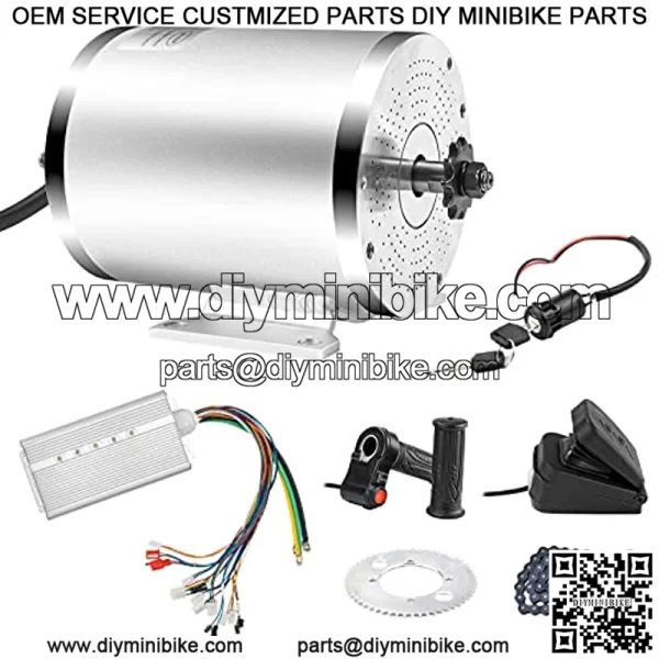 Electric Brushless DC Motor Kit 72V 3000W 4900RPM High Speed Electric Scooter Motor with Mounting Bracket for Go Karts E-Bike Motorcycle Mid Drive Motor 24 Mosfet 50A BLDC Controller