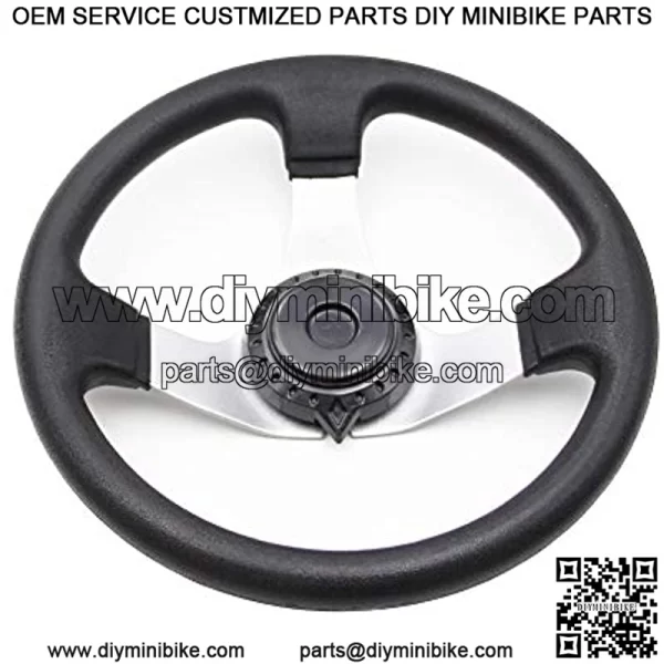 300mm universal 3 bolt pu leather go kart boat steering wheel - Image 3