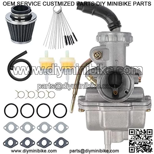 Carburetor PZ20 Carb Set, with Air Filter and Fuel Filter for TaoTao Kazuma Baja 50cc 70cc 90cc 110cc 125cc NST SunL Chinese Quad 4 Stroke ATV Go Kart Pit Dirt Bike CRF50F XL75 CRF80F XR50R (gray)
