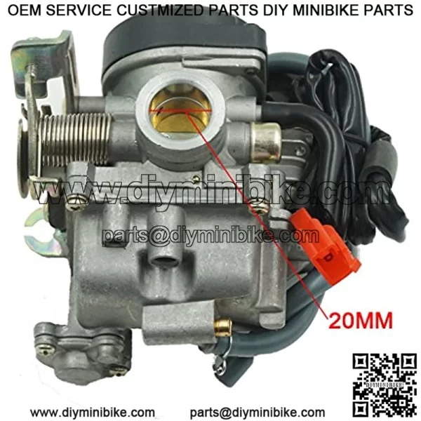 1-073-1 GY6 49cc 50cc 80cc 100cc 20mm Big Bore CVK Carburetor with Electric Choke for Scooter Moped ATV Go Kart Quads Buggy 139QMB 1P39QMB Engine Carbs - Image 2