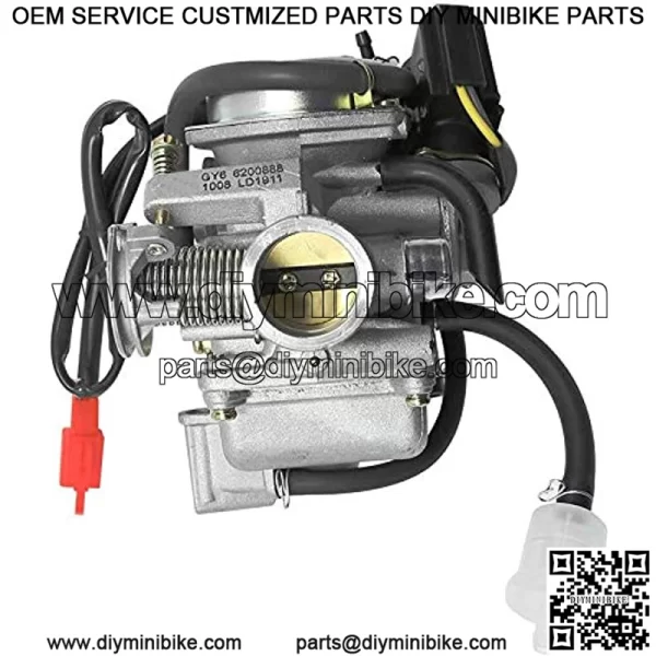 New PD24J Carburetor Replaces for 4- Stroke GY6 125cc 150cc 152QMI 157QMJ Engine Scooter ATV Go Kart Kazuma Baja Kymco - Manifold Intake Fiameter 24mm - Image 2