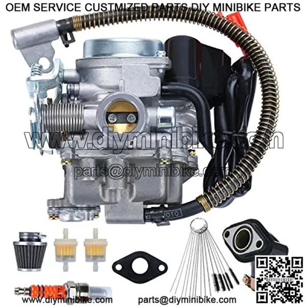 139QMB Carburetor for GY6 49cc 50cc 4 Stroke Scooter 80cc PD18J PD19J PD20J Scooters Moped ATV Go Kart Quads Buggy Kymco with Air Filter Intake Manifold