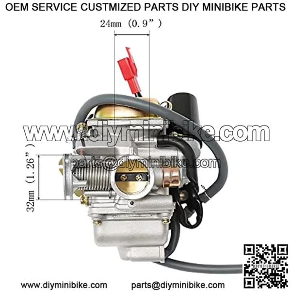 PD24J Carburetor 24mm for GY6 125cc 150cc 152QMJ 157QMI 4 Stroke Engines Electric Choke Motorcycle Scooter with Air Filter Intake Manifold - Image 2