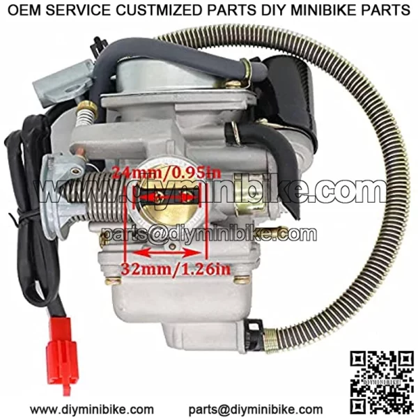 150cc GY6 Carburetor with Air Filter Intake Manifold Replacement for GY6 4 Stroke Engines Electric Choke Motorcycle Scooter 152QMJ 157QMI (with Vacuum Fuel Pump ,Hose Tube Line) - Image 2