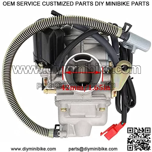 150cc GY6 Carburetor with Air Filter Intake Manifold Replacement for GY6 4 Stroke Engines Electric Choke Motorcycle Scooter 152QMJ 157QMI (with Vacuum Fuel Pump ,Hose Tube Line) - Image 3