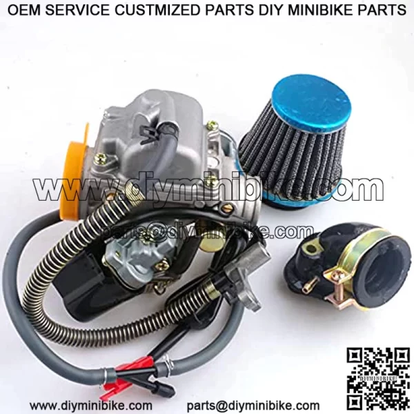 150cc Carburetor Compatible with GY6 4 Stroke Engines Electric Choke Motorcycle Scooter 152QMJ 157QMI with Air Filter Intake Manifold with Cleaning Brushes - Image 3