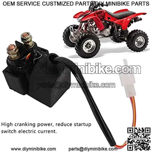 Electric Starter Motor, 2 Pins 12V Starter Solenoid Relay for GY6 50cc 70cc 110cc 125cc 250cc ATVs Dirt Bikes - Image 2