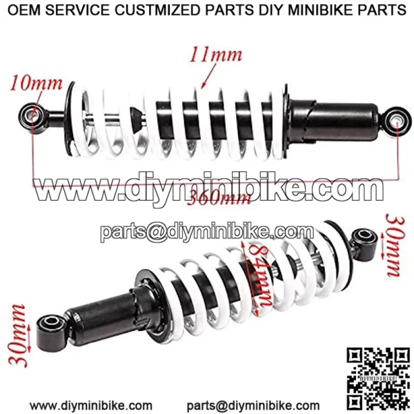 360mm 14'' Absorbers Suspension Rear Back Shock for ATV Quad Buggy - Image 3