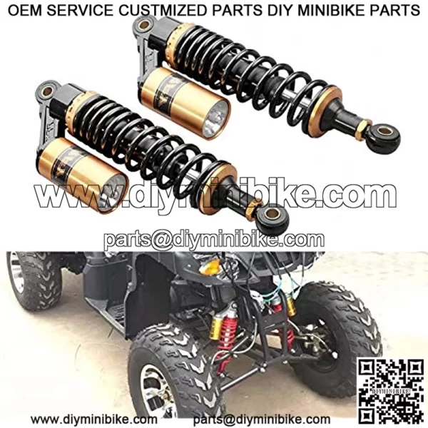 2 Pcs 320mm Motorcycle Adjustable Air Shock Absorber For Honda Suzuki Kawasaki Dirt Bike Go Kart ATV Dual Sport Street Bike, Black & Gold - Image 2