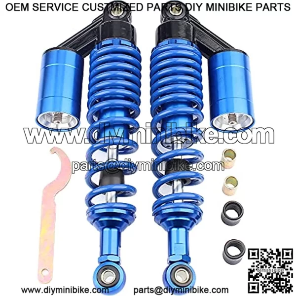 1 Pair 320mm Rear Air Shock Absorbers Fits GY6 Scooter Electric Scooter ATV Go Kart Quad Dirt Sport Bikes Universal Motorcycle - Blue