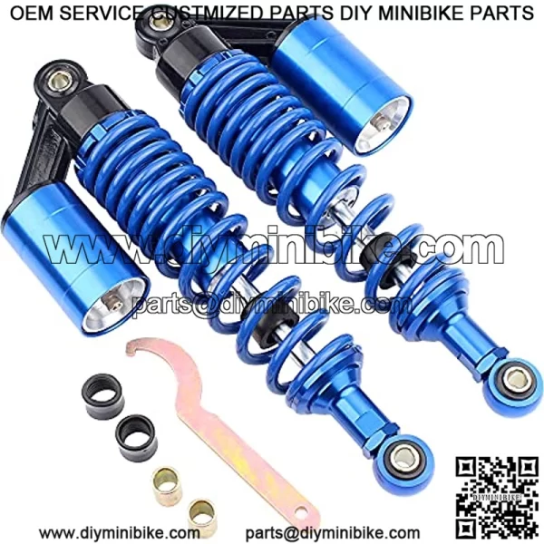 1 Pair 320mm Rear Air Shock Absorbers Fits GY6 Scooter Electric Scooter ATV Go Kart Quad Dirt Sport Bikes Universal Motorcycle - Blue - Image 2