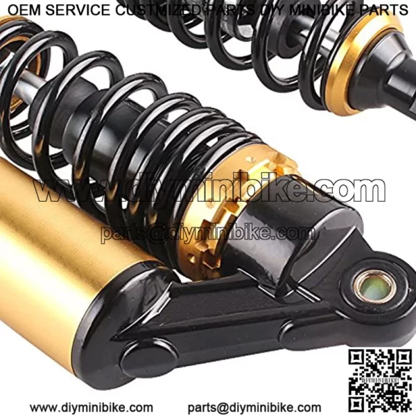 280mm Pair Rear Motorcycle Air Shock Absorbers Suspension Eye to Clevis Universal Compatible for Kawasaki Honda Yamaha Suzuki Black & Gold - Image 4