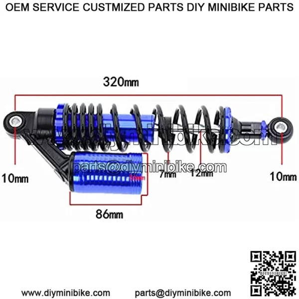 340 mm Universal Motorcycle Air Shock Absorber Rear Suspension Adjustable Air Shock Absorber,for Honda Yamaha Kawasaki Suzuki ATV Go Kart Quad Dirt Sport Bikes A Pairs(Blue) - Image 2