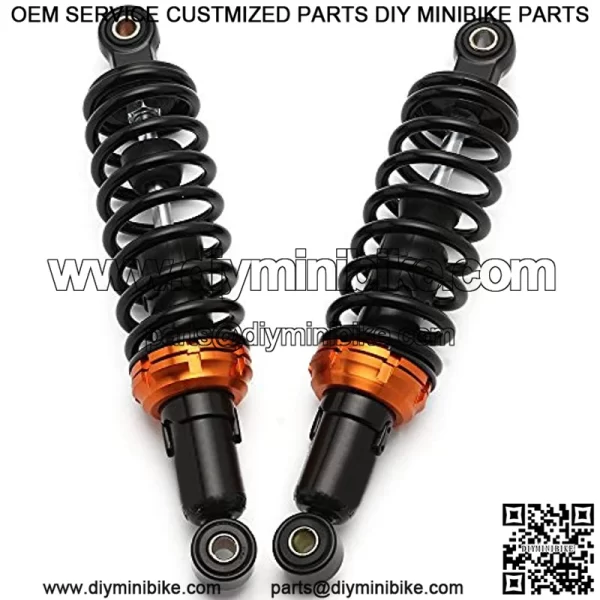 11" 280mm Motorcycle Universal Springs Suspension Adjustable Rear Shock Absorbers For Honda Kawasaki Suzuki Yamaha Aprilia Triumph Benelli Scooter (Black/Orange) - Image 3