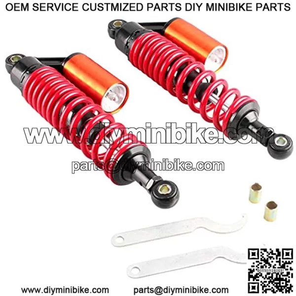 13.5inch 340mm Motorcycle Shock Absorbers Rear Suspension Universal for Honda Suzuki Yamaha Kawasaki ATV Go Kart Quad Dirt Sport Bikes Red(A Pair)