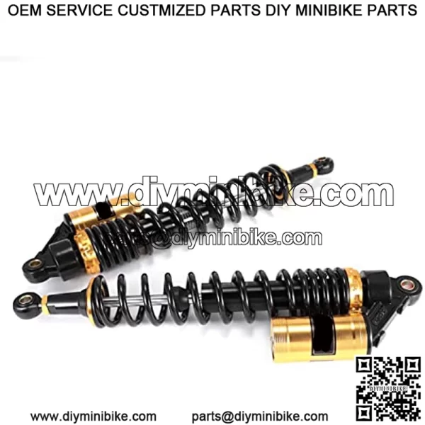 440mm 17.3 inch 8mm Spring Universal Motorcycle Air Shock Absorber Rear Suspension ATV Quad Scooter Dirt Bike For YZF-R1 YZF-R6 YZF-125 XC EXC XCF Black Gold - Image 2