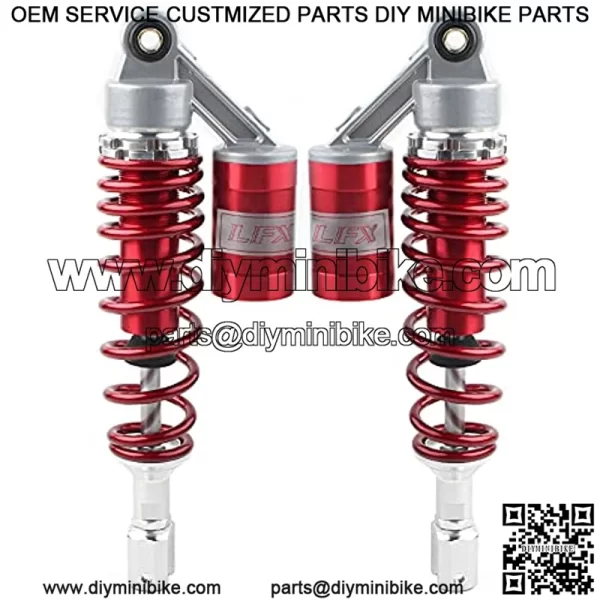 2 Pcs Motorcycle 320mm Red Air Shocks ATV UTV Rear Suspension Shocks with Clevis End For ATV UTV Go Kart Quad Dirt Bikes - Image 2