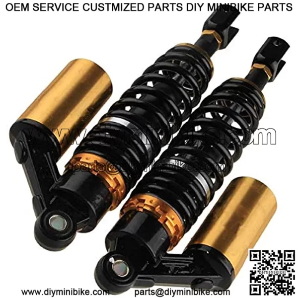 Templehorse 280mm 11" Pair Air Shock Absorbers Clevis Fit Scooter Moped Rear Suspension (BlackGold, 280MM) - Image 3