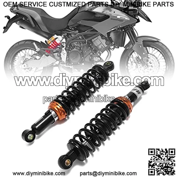 12.5" 320mm Motorcycle Universal Springs Suspension Adjustable Rear Shock Absorbers For Honda Kawasaki Suzuki Yamaha Aprilia Triumph BMW Benelli (Black)