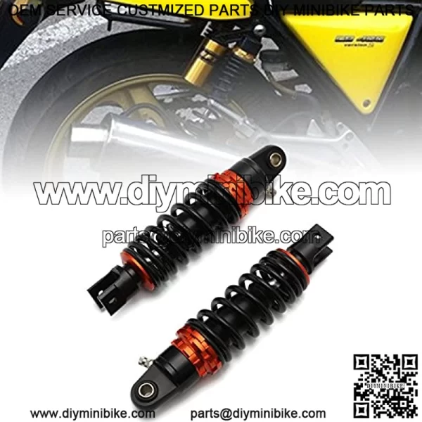 9.25" 235mm Motorcycle Universal Springs Air Suspension Adjustable Rear Gas Shock Absorbers For Honda Kawasaki Suzuki Yamaha Scooter (Black/Orange)