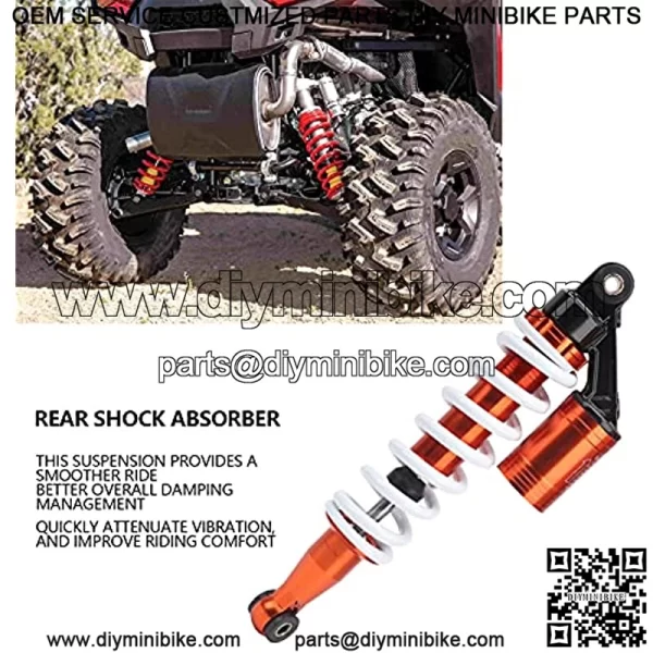 Shock Absorber, 350mm/13.8in Universal Rear Suspension Shock Damper, Professional Rear Shocks Struts Suspension Replacement for ATV Go Karts Dirt Bike Improving The Ride Comfort and Smooth - Image 4