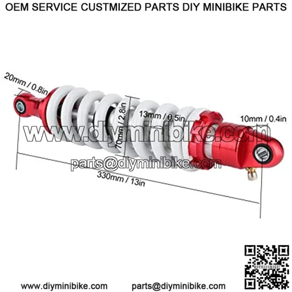 Shock Absorber Rear, Damper Suspension Aluminum 330mm Universal Rear Shock Damper Adjustable Damping for Pit Quad Dirt Bike ATV - Image 2