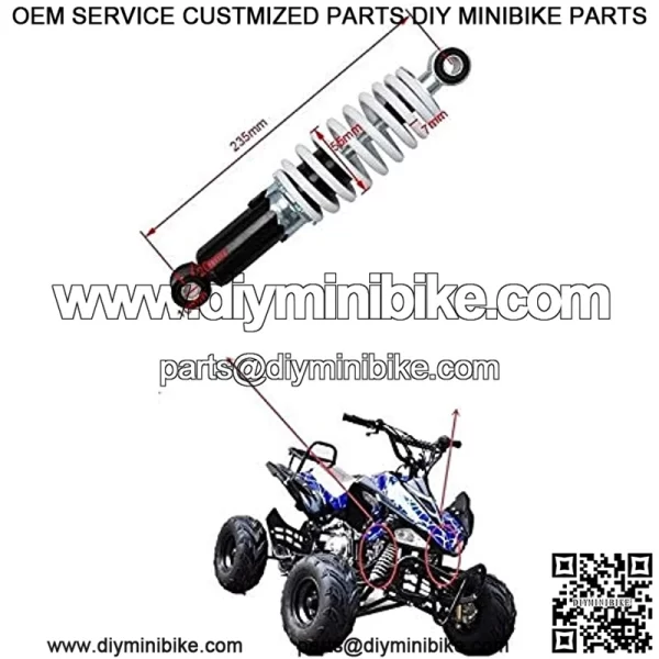 New Motorcycle 235mm 9.25" Rear Shock Absorbers Suspension Spring Shocker for Moto Bike Quad ATV Go Kart Buggy 70cc 110cc Motorcycle Shock Absorber Motorcycle Suspension - Image 3