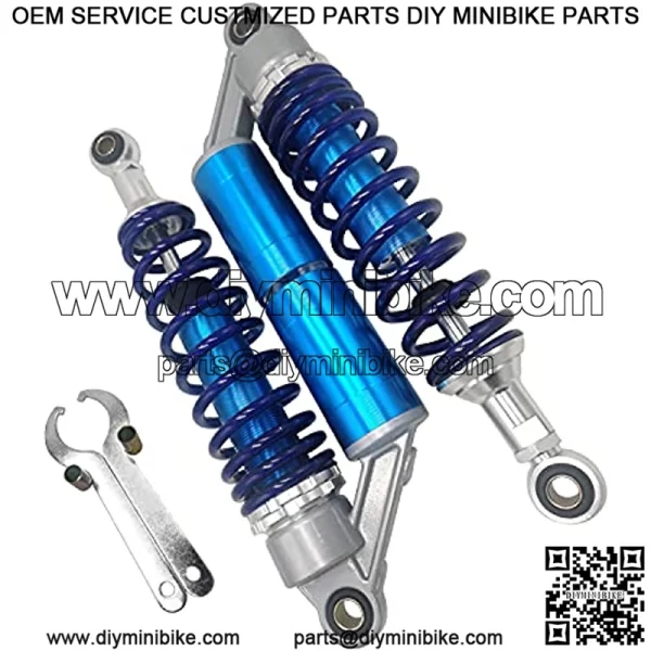 12.60in 320mm Universal Motorcycle Rear Air Shock Absorbers For Yamaha Kawasaki Honda Suzuki Pit Dirt Bike Quad ATV Go Kart (Blue&Silvery)