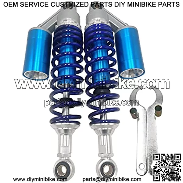 12.60in 320mm Universal Motorcycle Rear Air Shock Absorbers For Yamaha Kawasaki Honda Suzuki Pit Dirt Bike Quad ATV Go Kart (Blue&Silvery) - Image 2