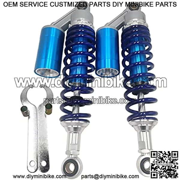 12.60in 320mm Universal Motorcycle Rear Air Shock Absorbers For Yamaha Kawasaki Honda Suzuki Pit Dirt Bike Quad ATV Go Kart (Blue&Silvery) - Image 4