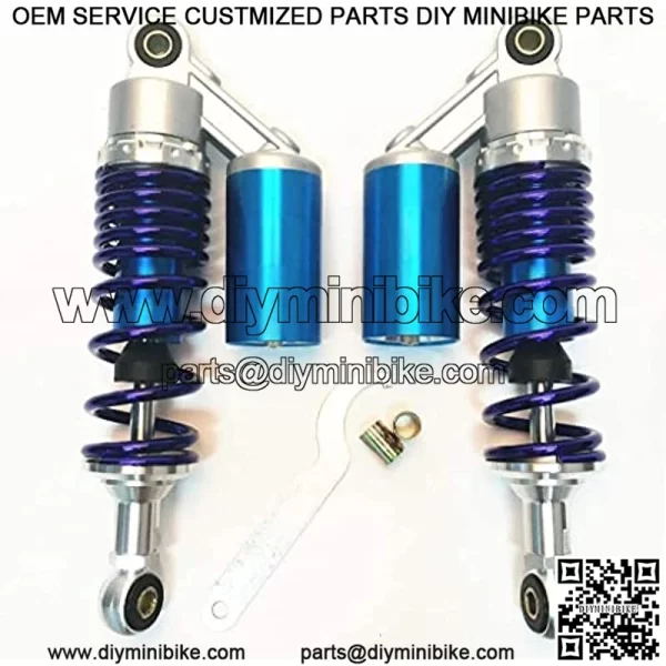 340mm Motorcycle Air Shock Absorbers Universal Fit for Honda Suzuki Yamaha Kawasaki ATV Go Kart Quad Dirt Sport Bike Blue