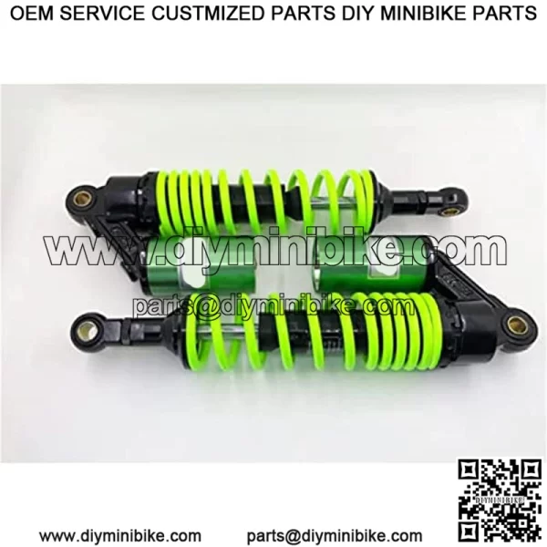 340mm 13.38 inch 7mm Spring Universal Motorcycle Air Shock Absorber Rear Suspension ATV Quad Scooter Dirt Bike For 50cc 75cc 90cc 125cc 150cc 250cc 300cc Green