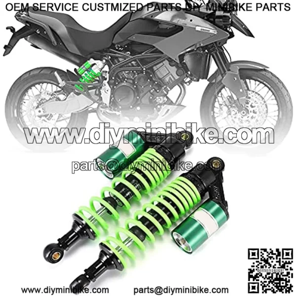 340mm 13.38 inch 7mm Spring Universal Motorcycle Air Shock Absorber Rear Suspension ATV Quad Scooter Dirt Bike For 50cc 75cc 90cc 125cc 150cc 250cc 300cc Green - Image 3