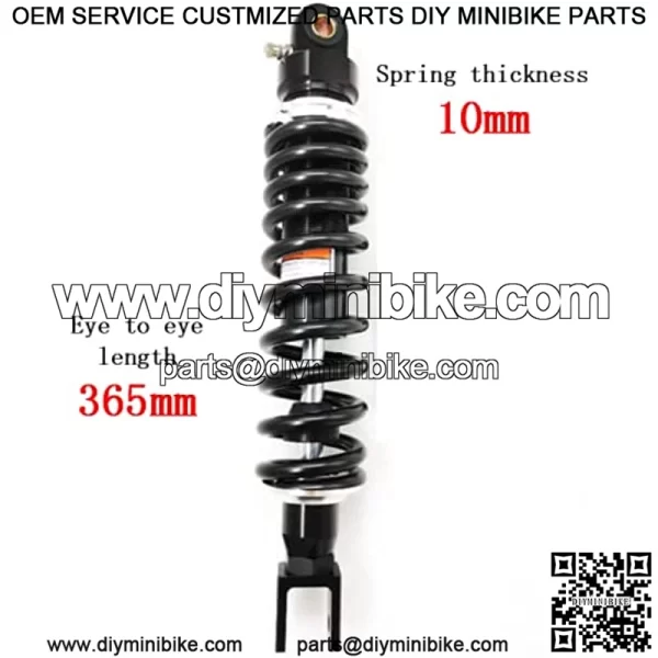 365mm 14.37 inch 10mm Spring Universal Motorbike Air Shock Absorber Rear Suspension ATV Quad Scooter Dirt Bike Fork U Type Head