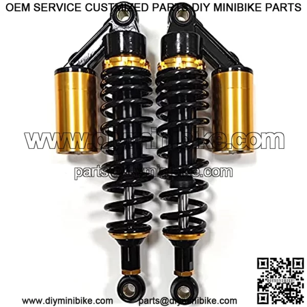 Universal One Pair 12.5 Inch 320mm Motorcycle Air Shock Absorbers (Gold&Black)