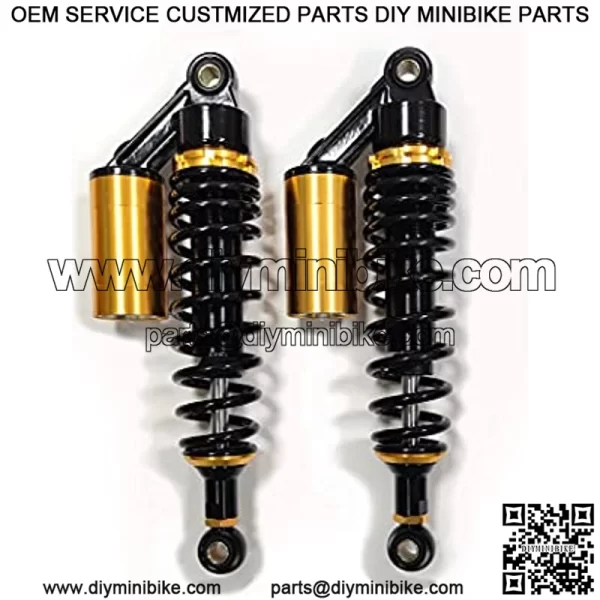 Universal One Pair 12.5 Inch 320mm Motorcycle Air Shock Absorbers (Gold&Black) - Image 2