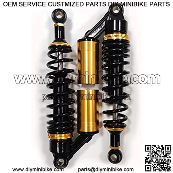 Universal One Pair 12.5 Inch 320mm Motorcycle Air Shock Absorbers (Gold&Black) - Image 3