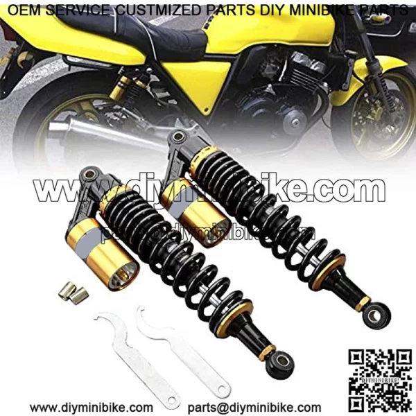 Pair 400mm Motorcycle ATV Shock Absorber Universal For Honda Suzuki Yamaha ATV Kart Quad Off-Road Sports Bike Black And Gold - Image 2