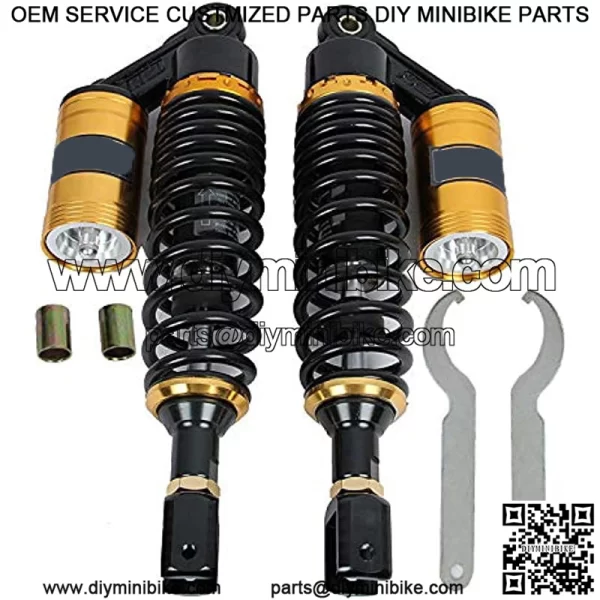 Motorcycle Shock Motorcycle Rear Shocks ATV Shocks Absorber 13.4"/340mm Rear Suspension for Honda Suzuki Yamaha ATV Go Kart Scooter Dirt Bike 125cc 110cc 2pcs (Black & Gold)