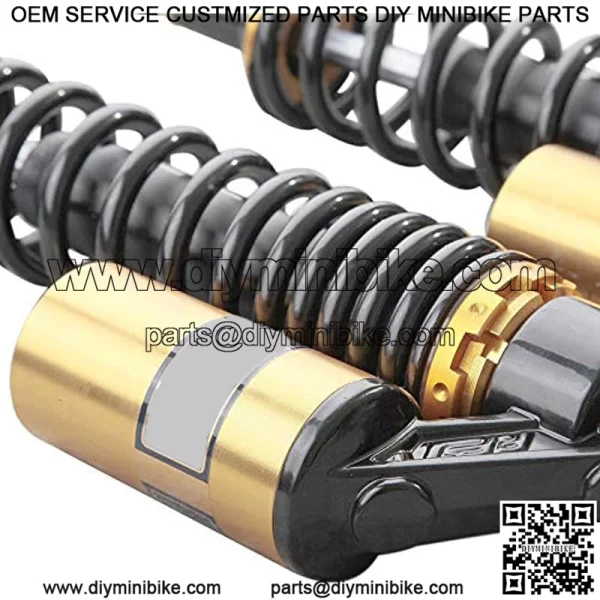 2PC 375mm Motorcycle Air Shock Absorbers Rear Suspension Universal Fits Most 150cc~750cc Street Bikes, Scooters and Moped Quad (ATV) Gold - Image 3