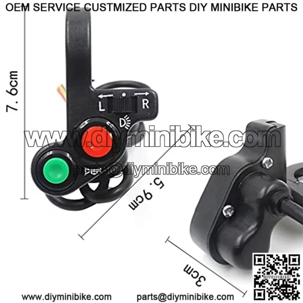 Universal 7/8" Handlebar Turn Signal Light & Horn Switch Button for Spotlight Scooter Electrombile Moped - Image 2