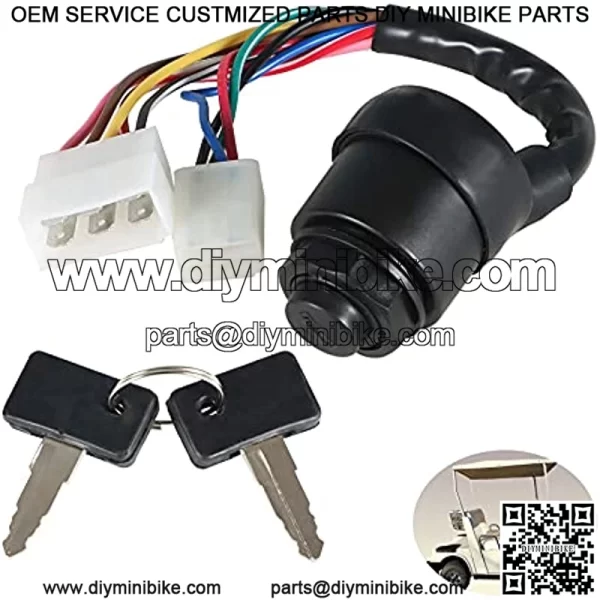 Ignition Switch with Keys Replacement for Yamaha Gas 2 Cycle Golf Cart G1 1979-1989 J17-82508 - 20