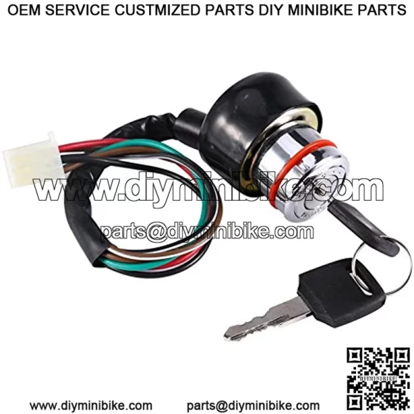 Universal 6 Wire Ignition Switch 3 Position 2 Keys Motorcycle Kart Pit Quad Bike